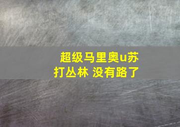 超级马里奥u苏打丛林 没有路了